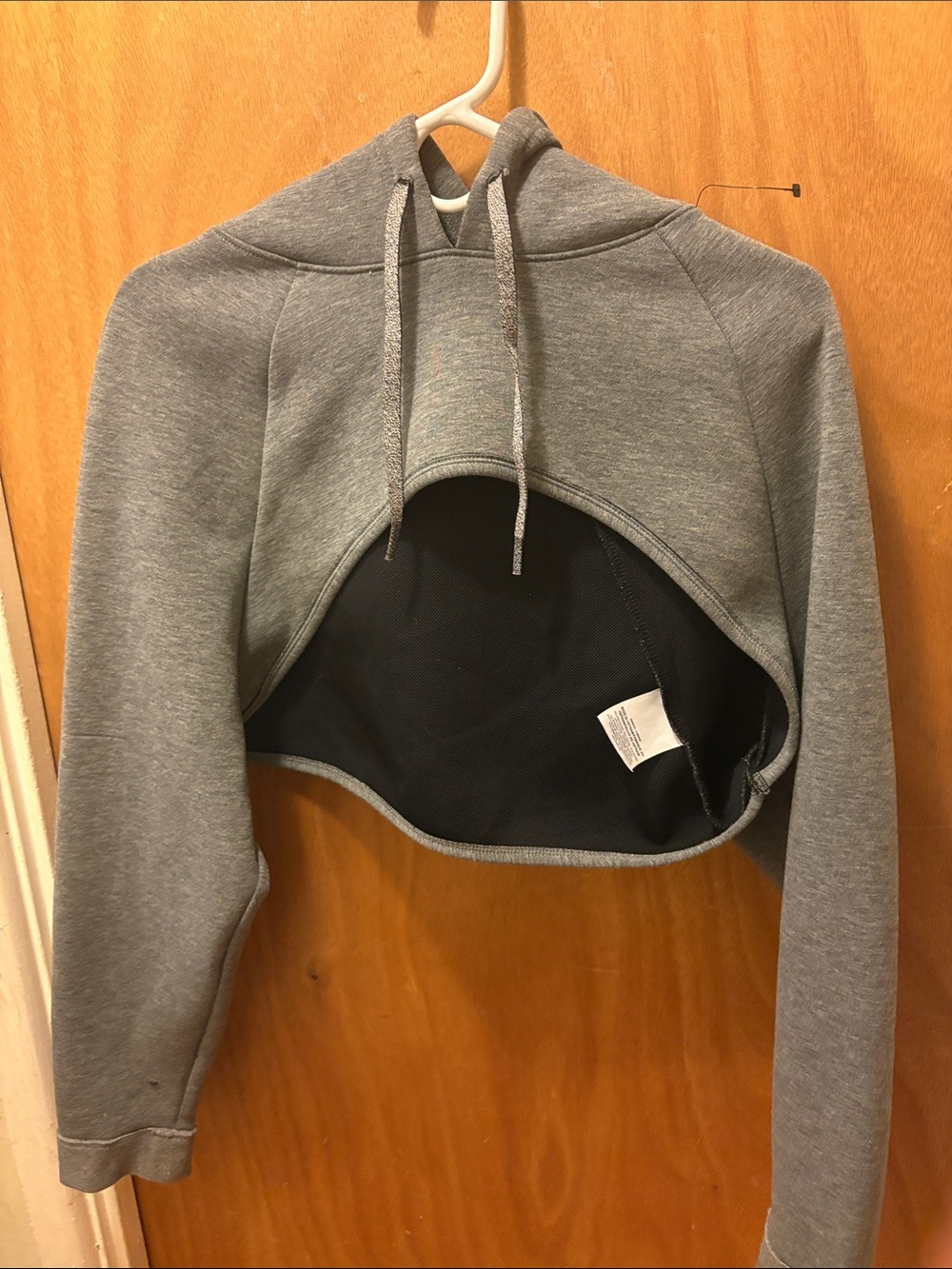 Nike Gray Cropped Hoodie Sweater - Women